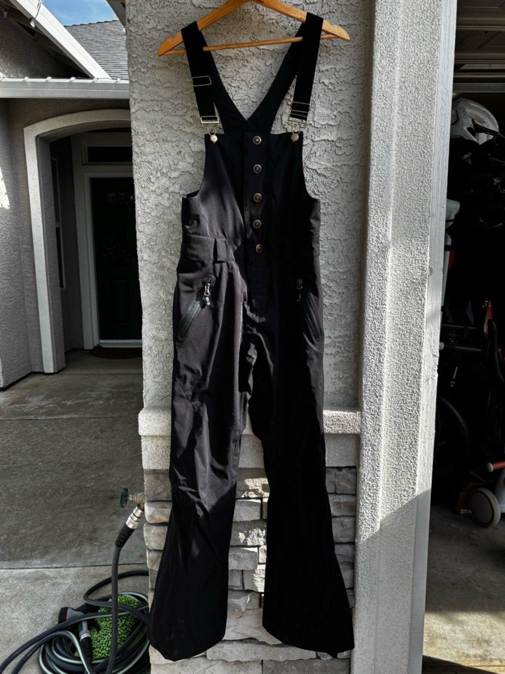 Black Boulder Gear Bib Overalls with Adjustable Straps